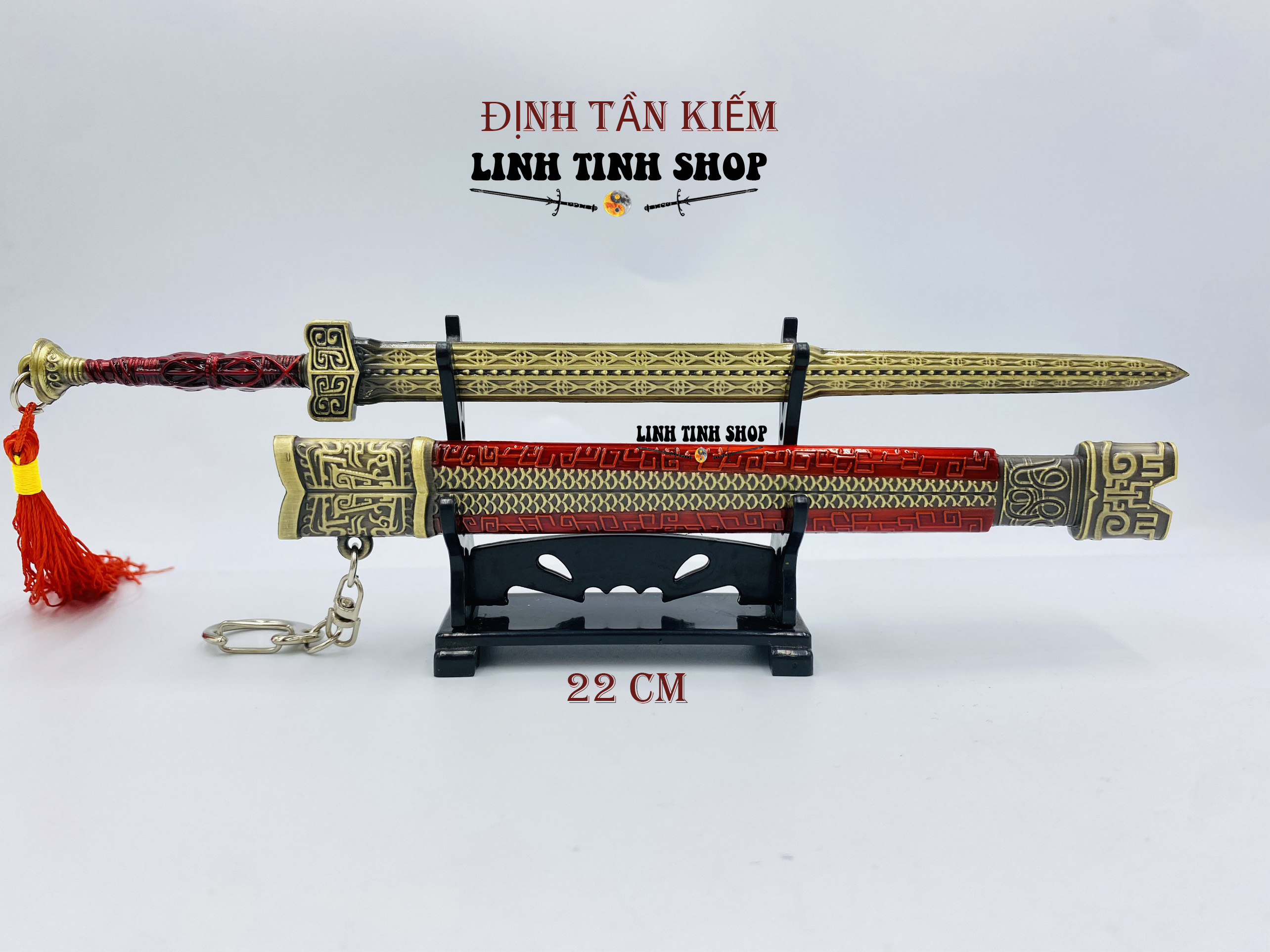 Móc khóa mô hình Định Tân Kiếm Cổ trang trung hoa