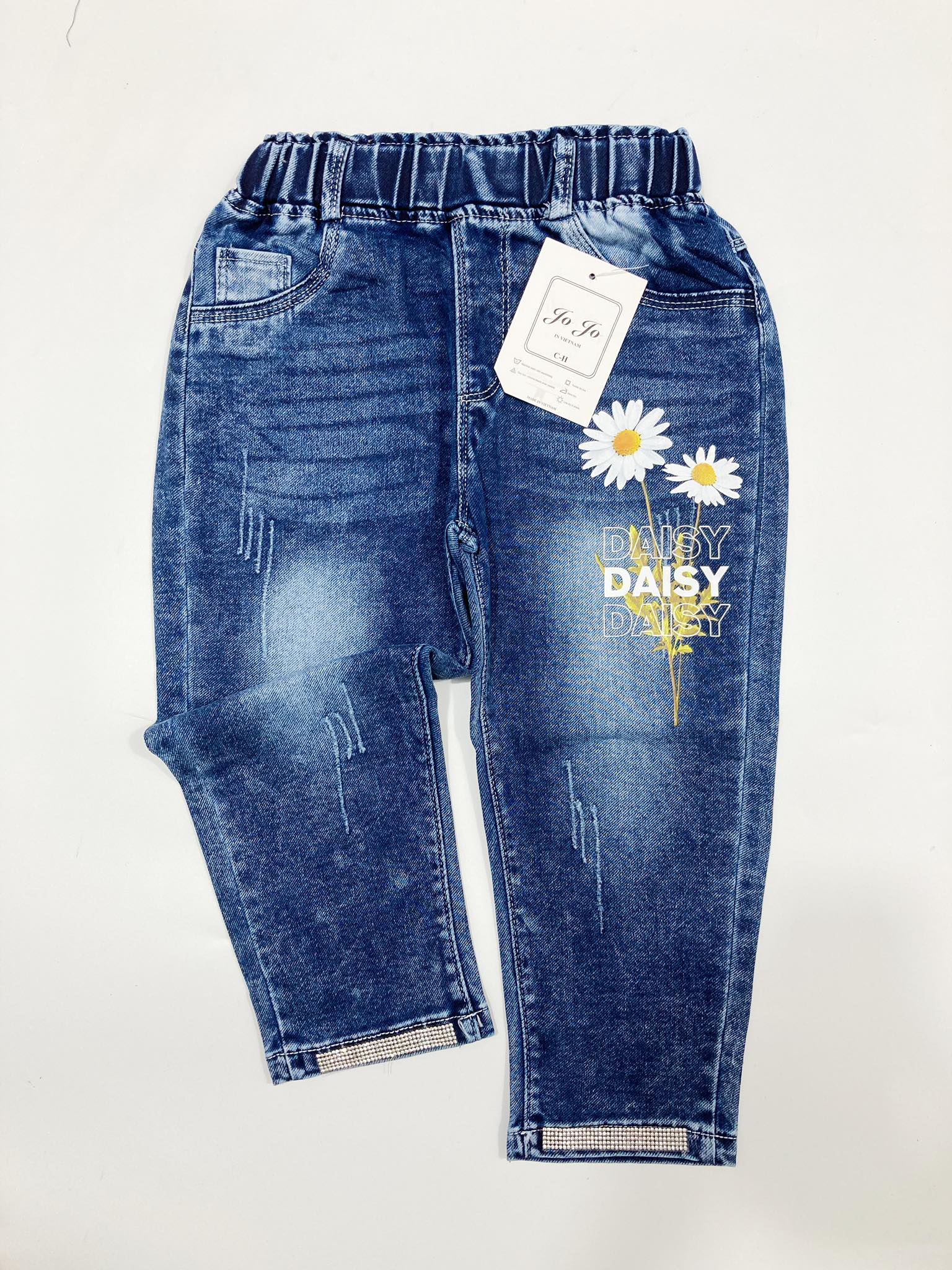Quần Jeans Baggy cá tính cho bé gái 17-29kg (Có ảnh thật sản phẩm)
