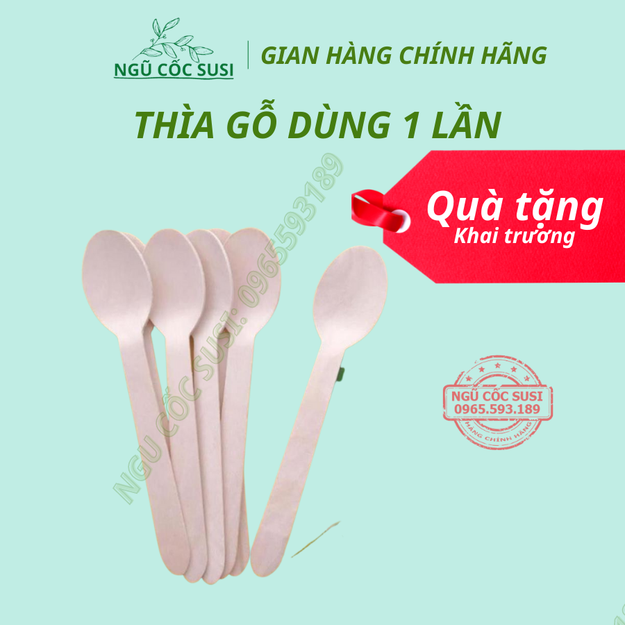 Muỗng Gỗ Dùng 1 Lần [SET 5 Chiếc] Dài 16cm Thìa Gỗ Tiện Dụng Làm Từ Gỗ Tự Nhiên An Toàn Bền Đẹp MG01 RENEVA