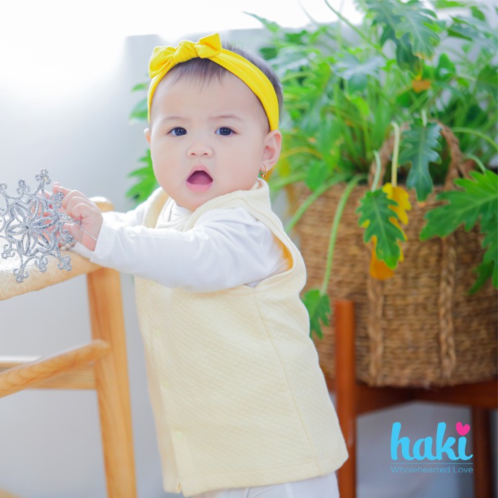[Mã SKAMLTSM9 giảm 10% đơn 99K] Áo gile cho bé vải sợi tre chần bông cao cấp Haki - Bamboo BB018