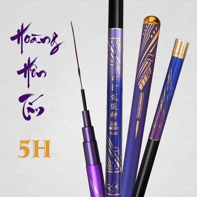 Cần Câu Đài Hoàng Hôn Tím 5H Cần Câu Đơn Câu Tay Carbon Cần Câu Cá Hàng Cao Cấp