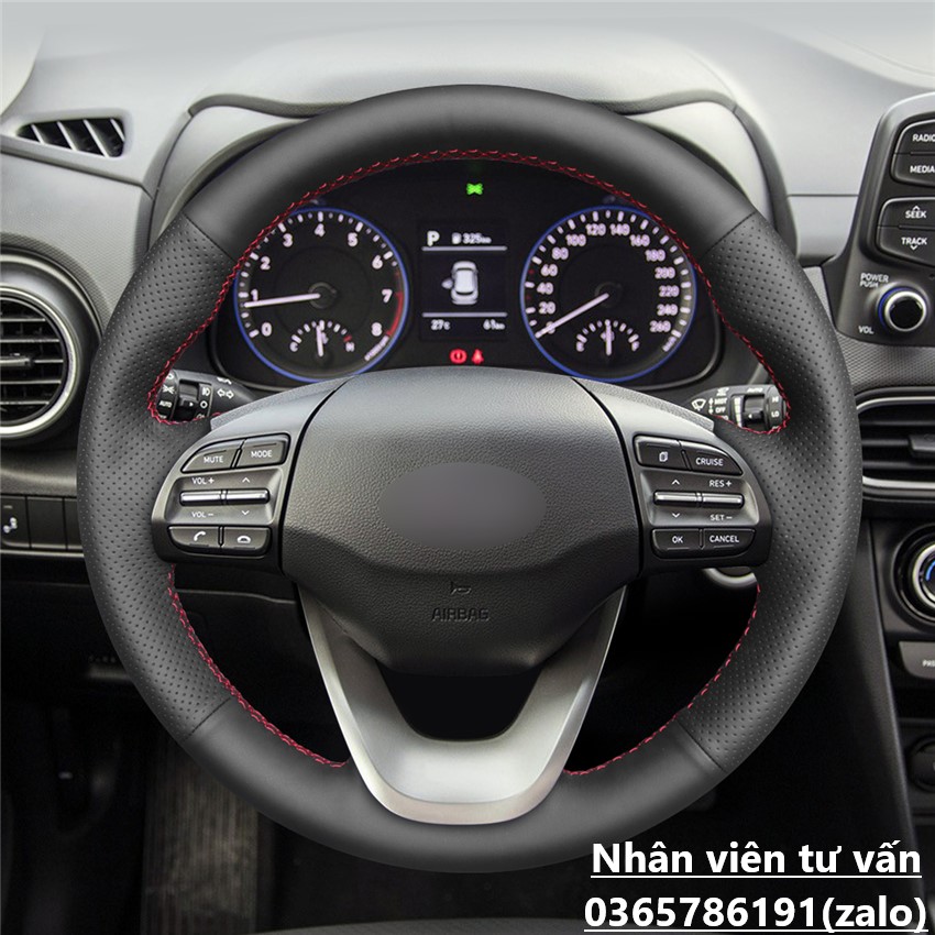 Bọc vô lăng xe hyundai kona 2017-2020