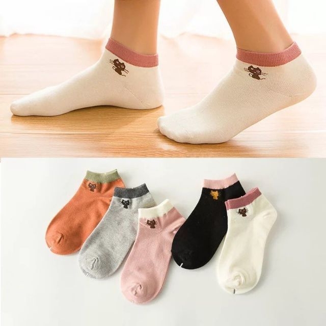 Set 10 đôi tất mèo cổ ngắn xuất hàn cực xinh cho bạn gái