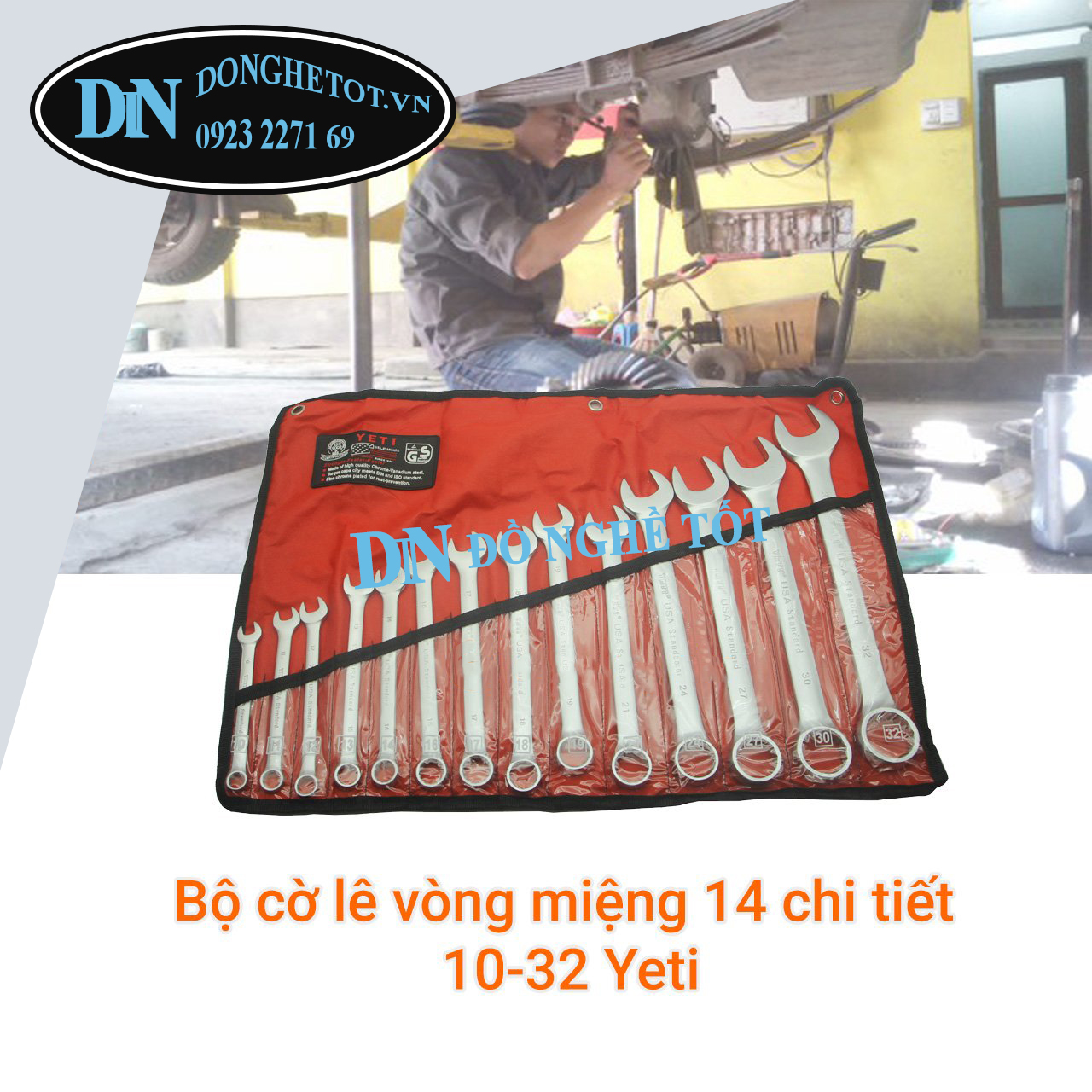Bộ cờ lê vòng miệng 14 chi tiết 10-32 yeti