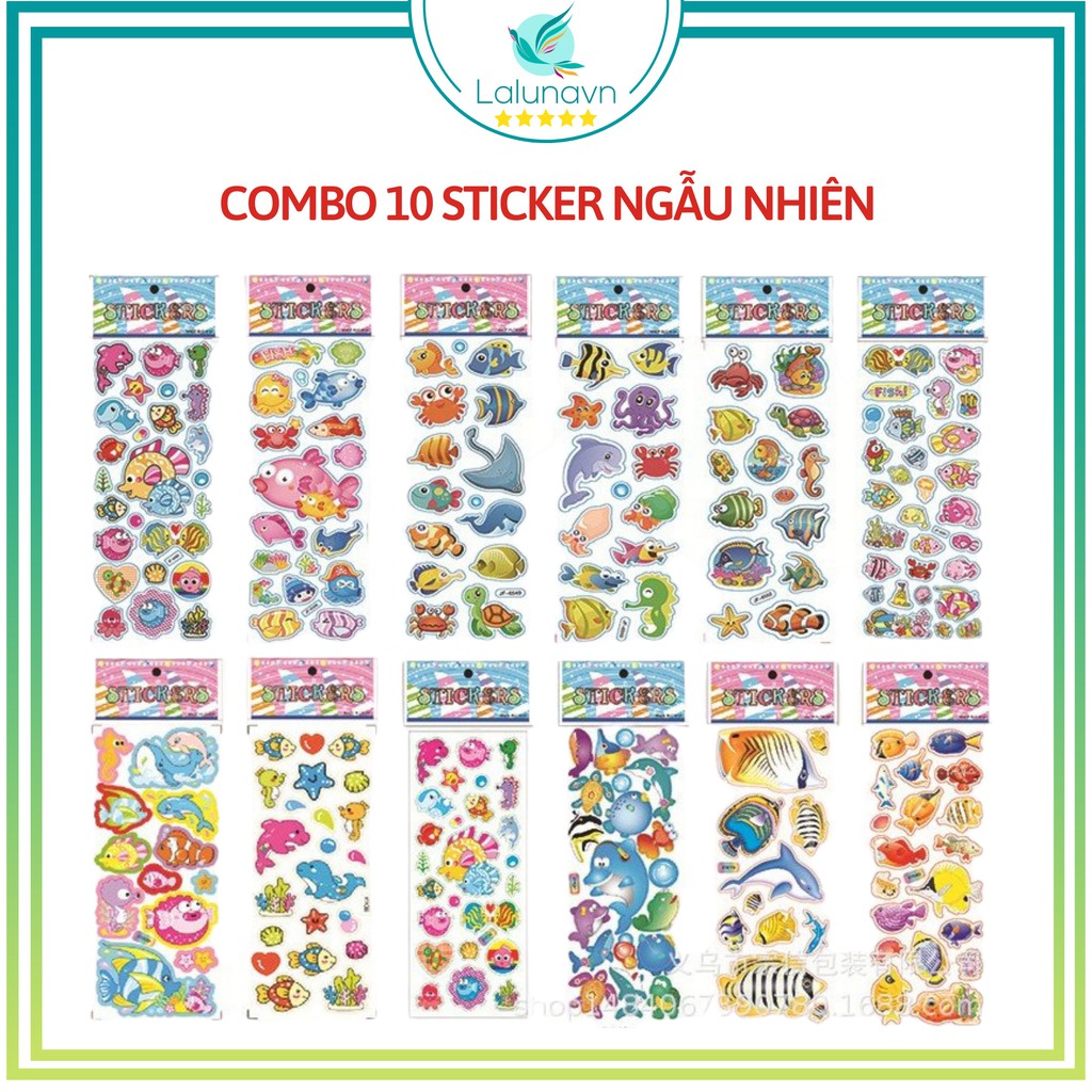 Giá xưởng Combo 10 miếng dán Sticker tạo hình siêu nhân ,hoạt hình xinh yêu