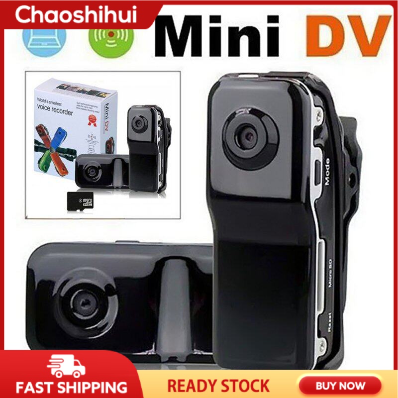 Chaoshihui Di Động Mini DV Máy Quay Đầu Ghi Hình Video Camera Webcam Hỗ Trợ 16GB HD Cam Mũ Bảo Hiểm Thể Thao Xe Đạp Xe Máy Cam (đen)