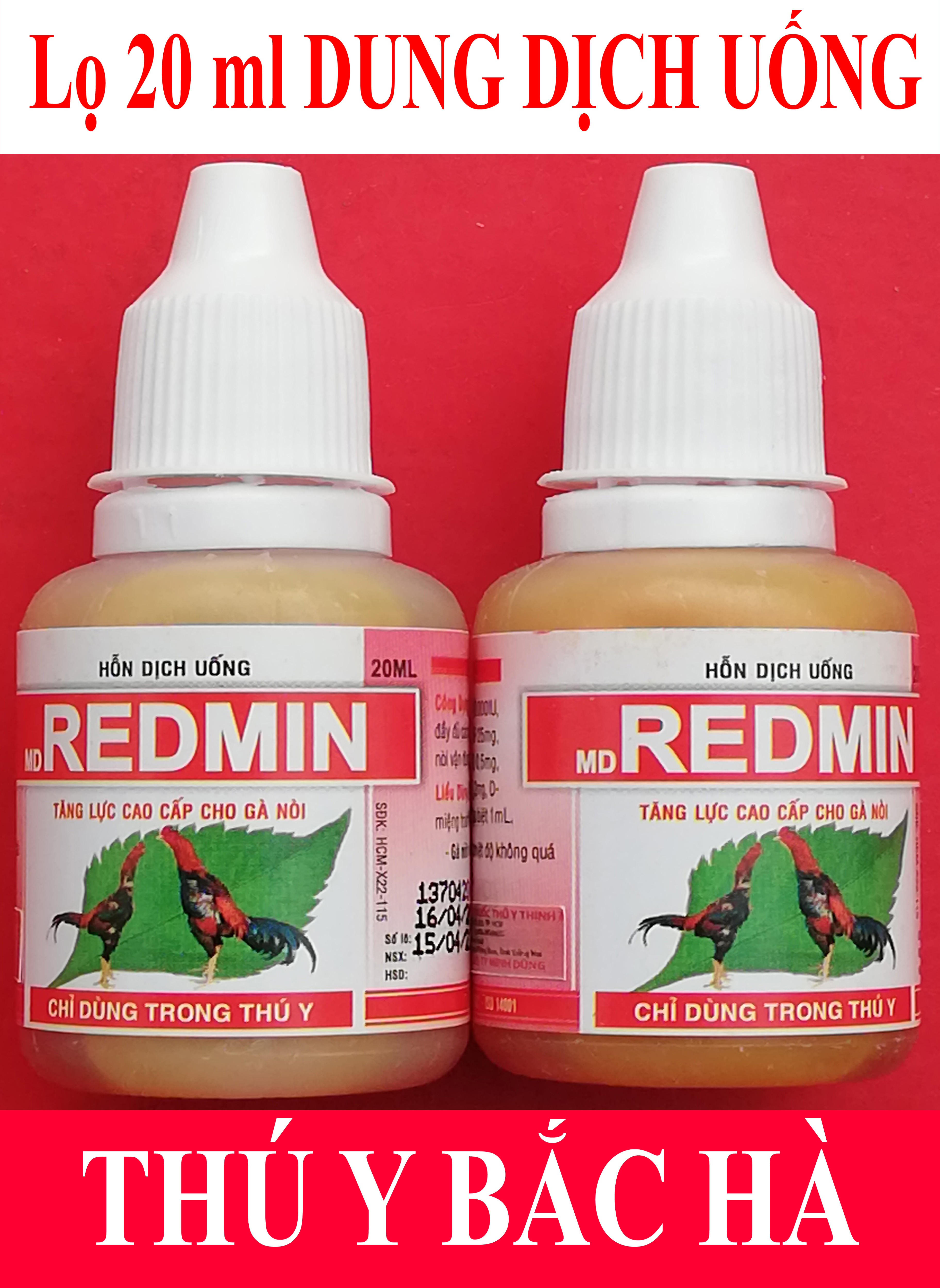 1 lọ MD REDMIN 20ml Sản phẩm tăng lực cao cấp chuyên dùng cho gà chọi, gà đá, chim cảnh