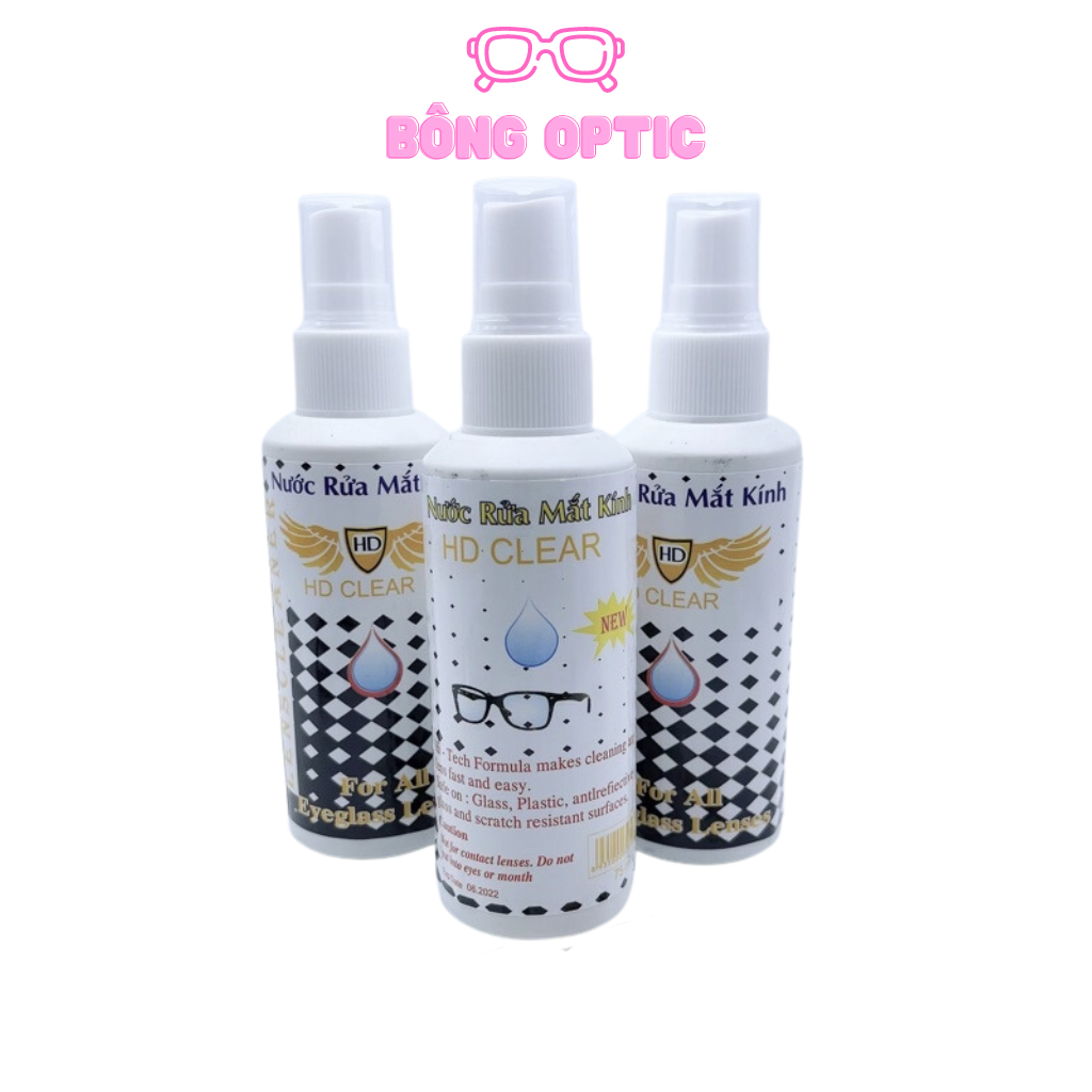 Nước xịt rửa mắt kính LensClear chuyên dụng dạng xịt 75ml, Chai xịt rửa mắt kính