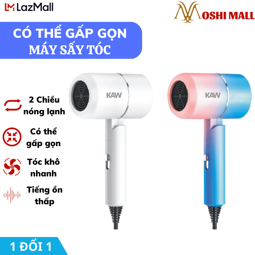 Máy sấy tóc mini 2 chiều nóng lạnh 2 chế độ sấy công suất 2200w luồng gió ra đều giúp tóc nhanh khô vào nếp giữ độ ẩm cho tóc - máy sấy tóc, máy sấy, sấy tóc