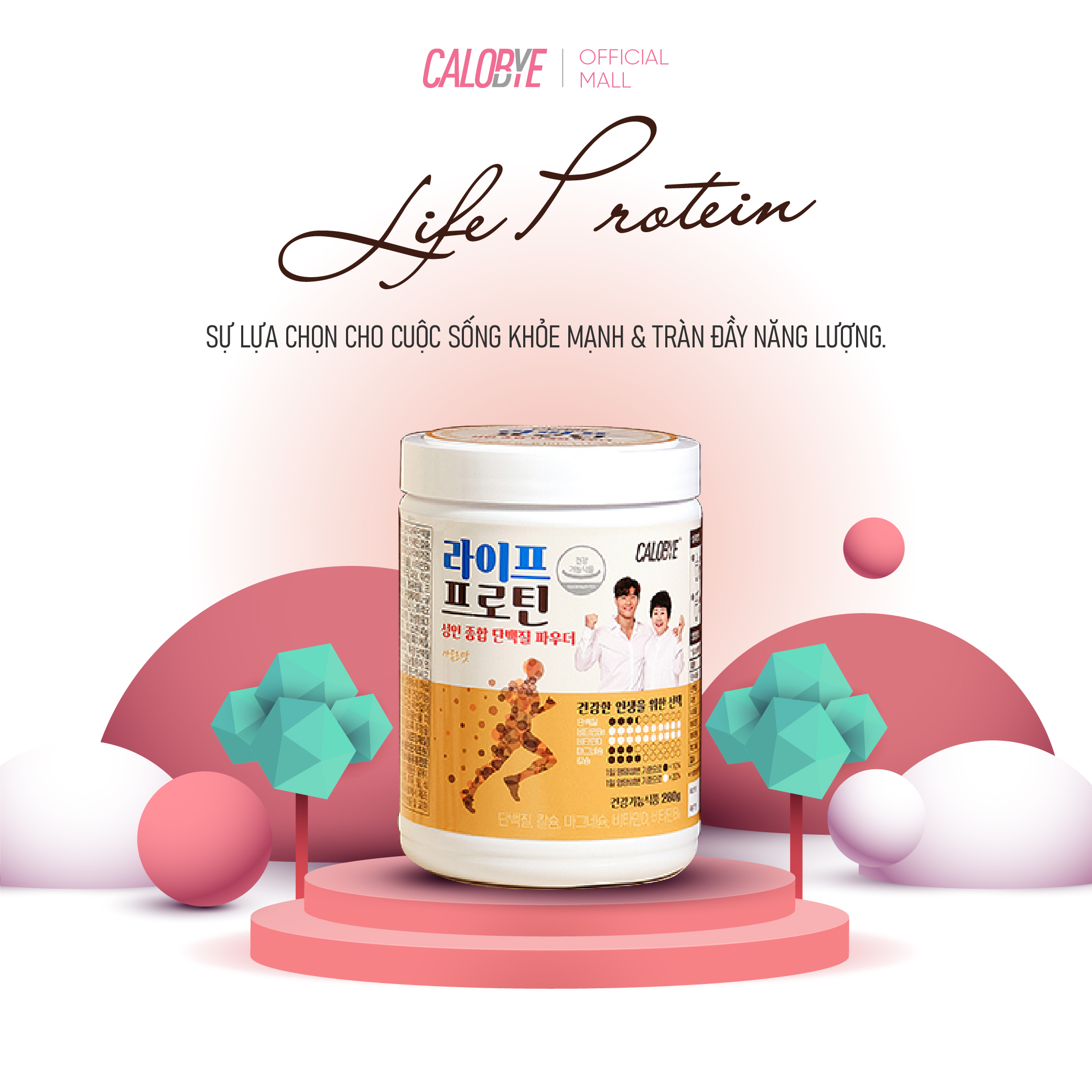 Bột protein cao cấp hàn quốc, cân bằng protein động - thực vật, hỗ trợ giảm cân, tăng cơ calobye life protein
