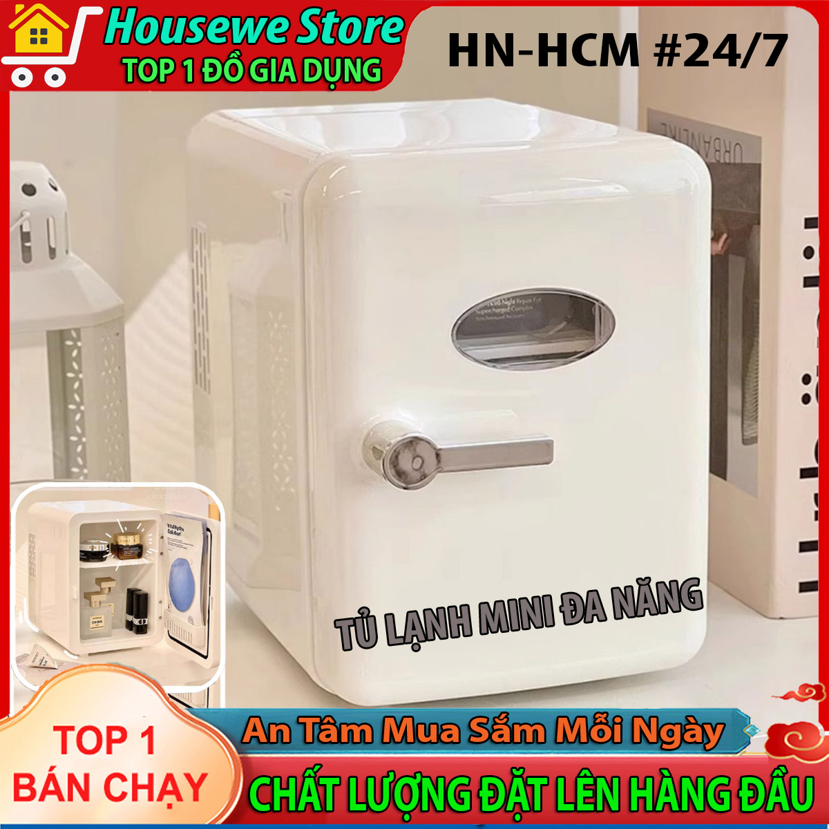 Tủ lạnh mini dung tích 6l, tủ lạnh đựng mỹ phẩm có 2 chiều nóng lạnh, tủ lạnh mini giá rẻ có thể để cho ô tô, phòng ngủ nhỏ gọn tiện lợi, tiết kiệm điện và không gian chống hơi nước tích tụ