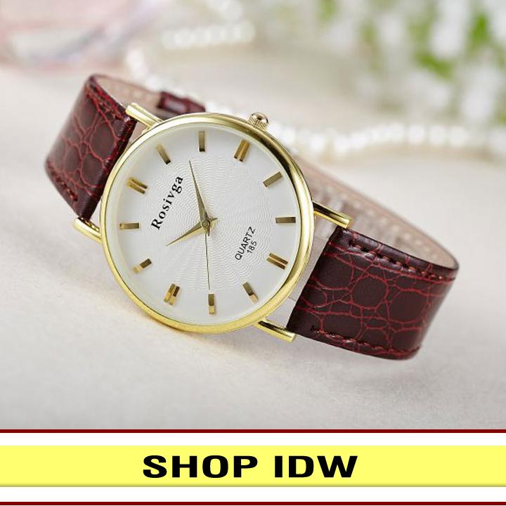 Đồng hồ nam nữ dây da thời trang Rosivga IDW 6741