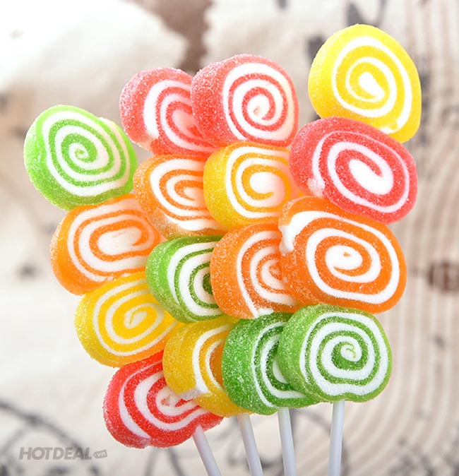 120 Viên kẹo dẻo xoắn hương trái cây