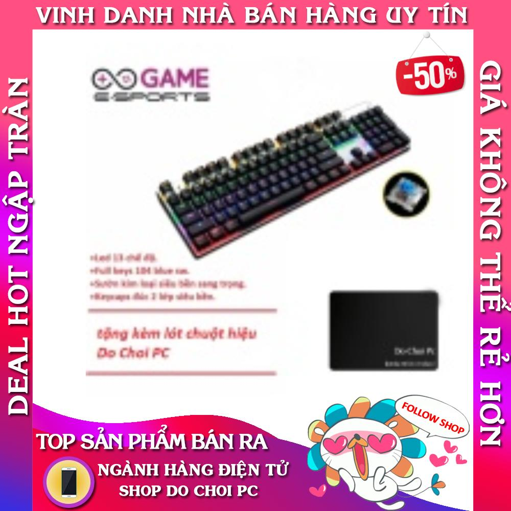 Bàn phím cơ game thủ zero e-sport 104 phím led 13 chế độ phím blue switch black switch + tặng lót chuột hiệu do choi pc