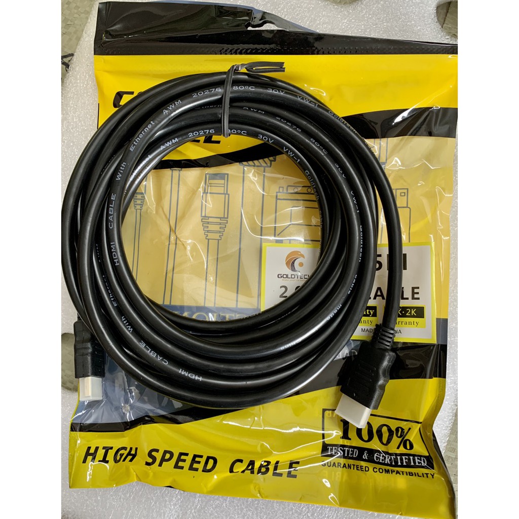 Dây cáp hdmi tròn goldtech 3m / 5m / 10m - chuẩn 1.4 full hd