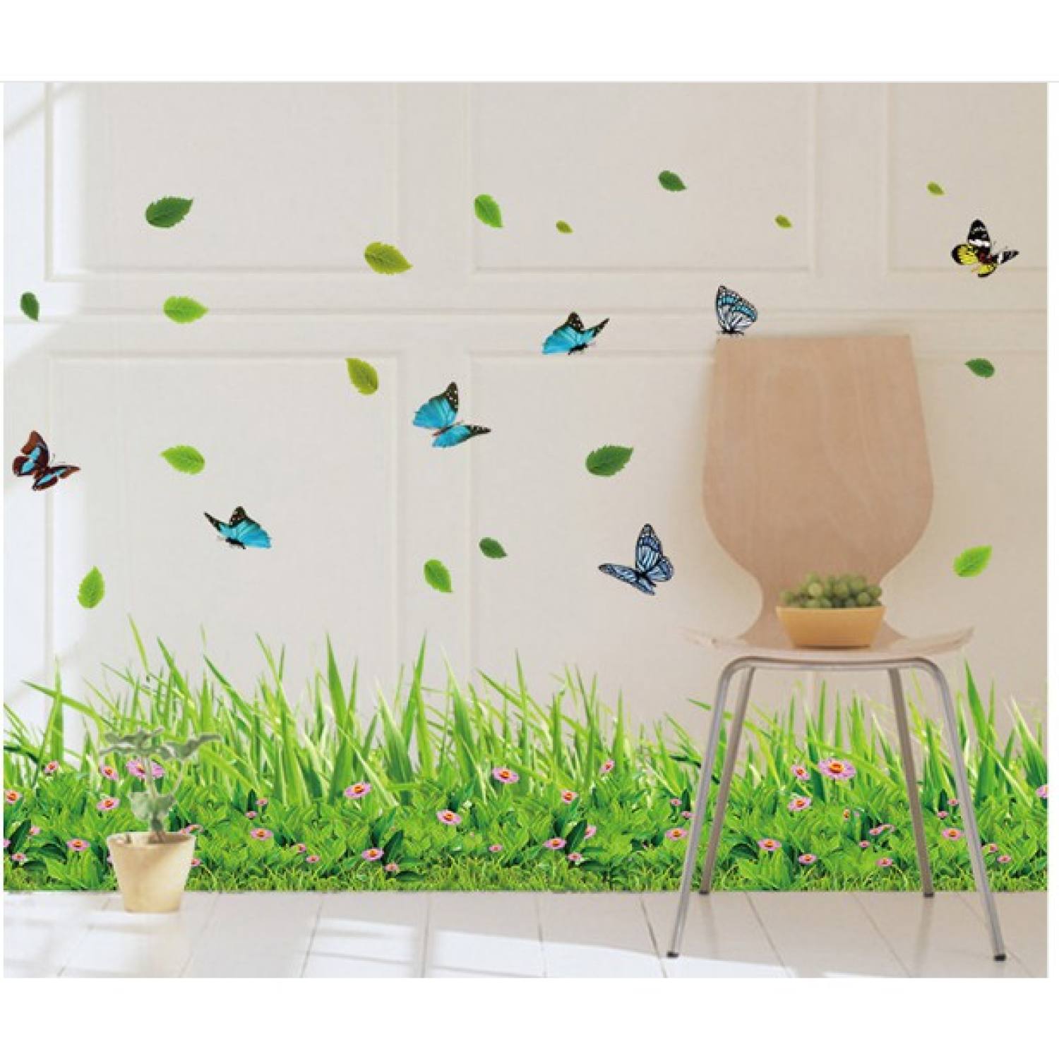Decal chân tường hoa bướm tím - XL718057 - thaomivi