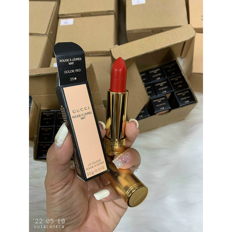 Son gucci 505 màu đỏ gạch cá tính