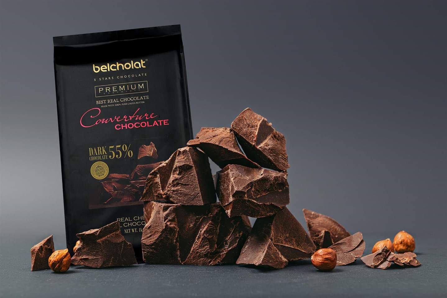 Dark couverture Chocolate 55% cacao / Block 1kg