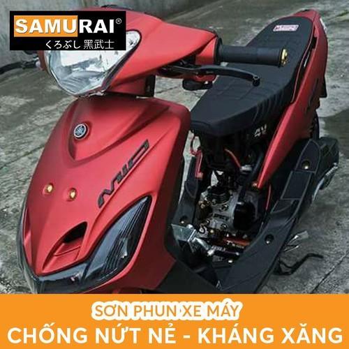 COMBO Sơn Samurai màu đỏ nhám candy dành cho dàn áo xe máy Y138