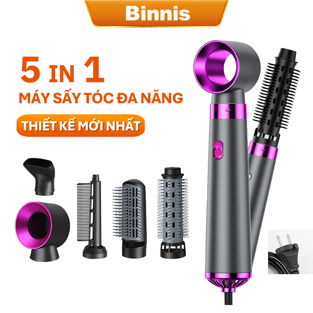 Binnis máy sấy tóc tay cầm kiểu 5 in1 máy tạo kiểu tóc đa năng,uốn xoăn làm thẳng tóc tạo kiểu sấy tóc phồng cao cấp