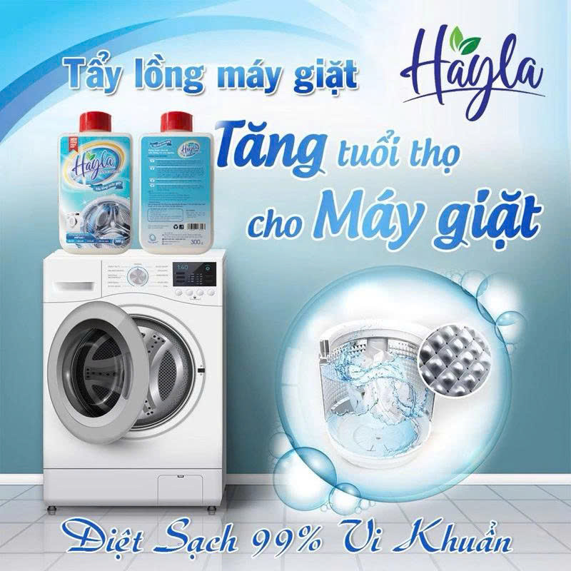 HAYLA Tẩy Lông Máy Giặt Tăng Tuổi Thọ Cho Máy Giặt Diệt Sạch 99% Vi Khuẩn