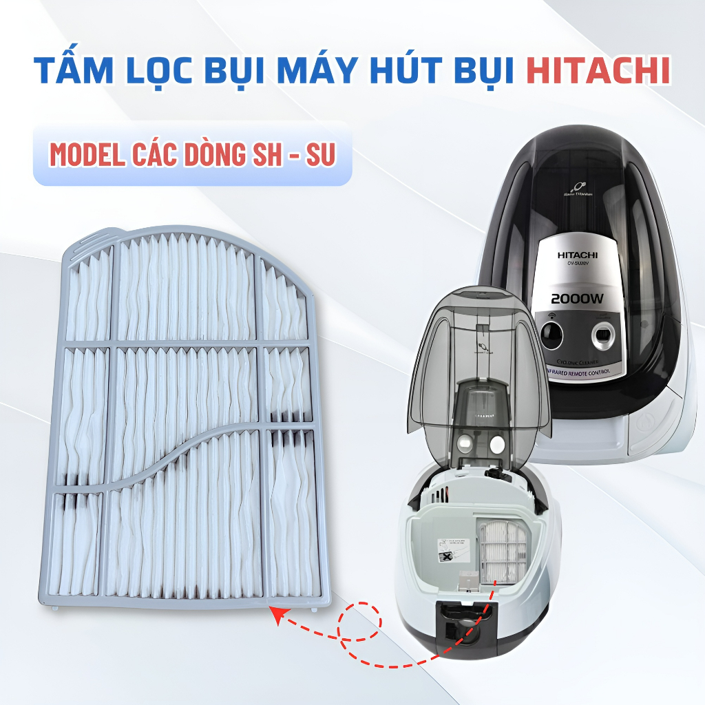 Tấm lọc bụi máy hút bụi hitachi chuẩn theo máy, màng lọc bụi hepa phù hợp nhiều model máy hút bụi hitachi