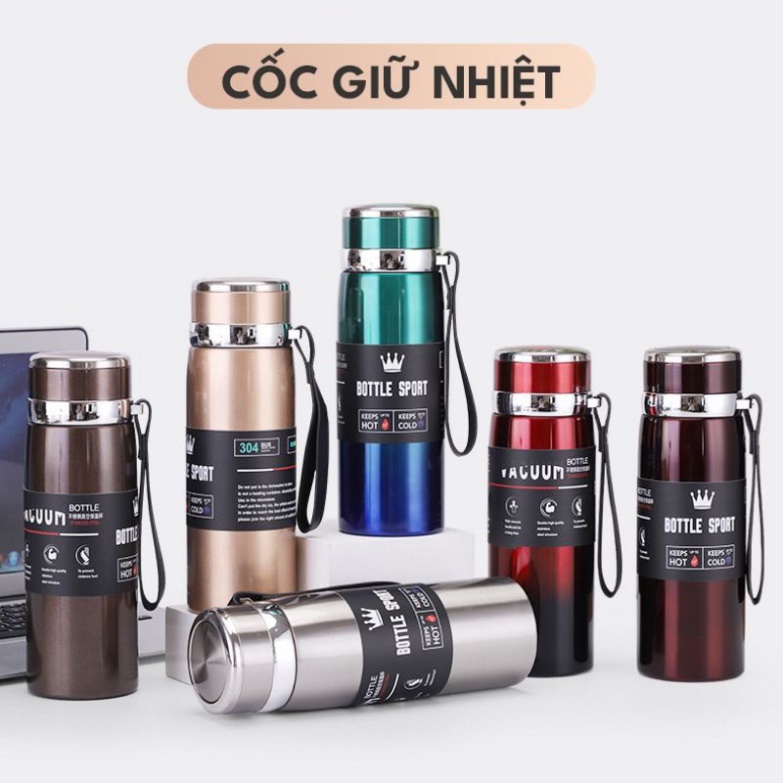 Bình Giữ Nhiệt Inox Bottle Sport 1000ML INOX Có Dây Xách tiện lợi