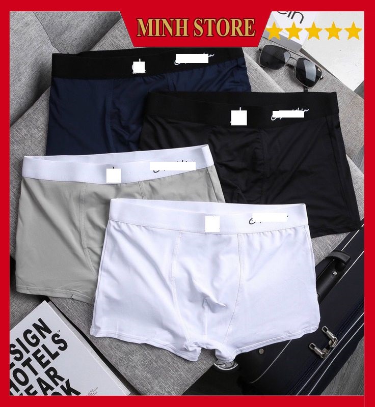 Quần lót nam thun lạnh boxer Thun lạnh đúc lụa cao cấp băng, Quần sịp nam in hình cá heo vải lụa băng cao cấp SL03 SD10 - Minhstore5