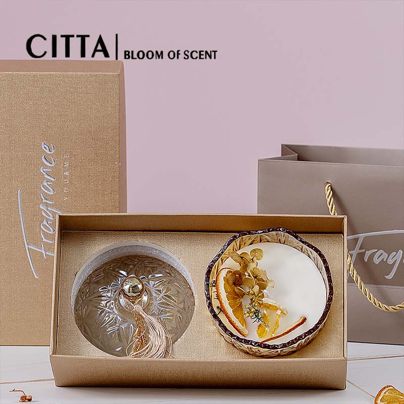 Citta nến thơm tinh dầu huamo amber cao cấp không khói
