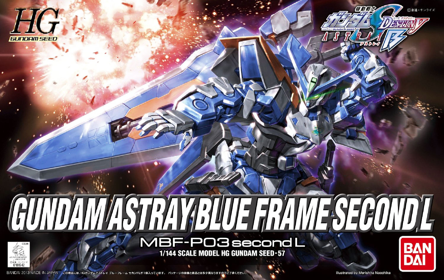 Mô hình lắp ráp gundam bandai hgseed 57 astray blue frame second l