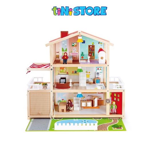 tiNiStore-Đồ chơi biệt thự gia đình búp bê 3 tầng Hape E3405A