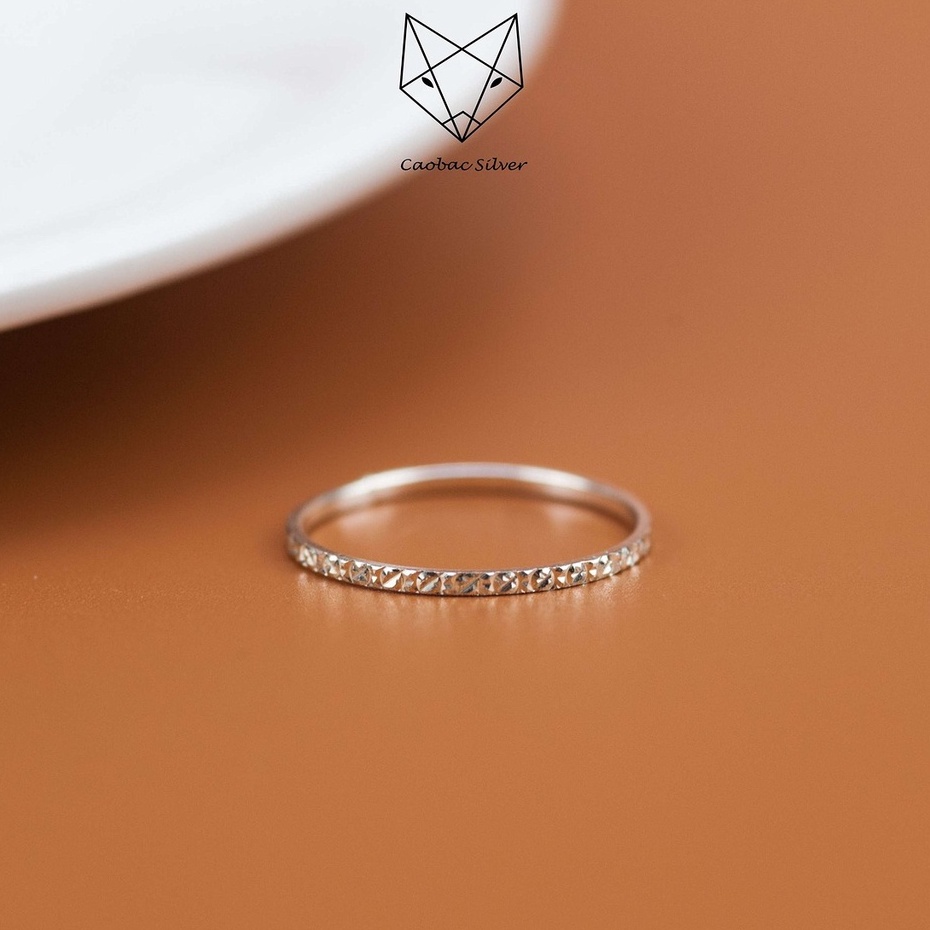 Nhẫn tuần bạc nhẫn bạc trơn hoạ tiết đơn giản không đá cho nữ bạc ta caobac silver thiết kế basic thanh lịch