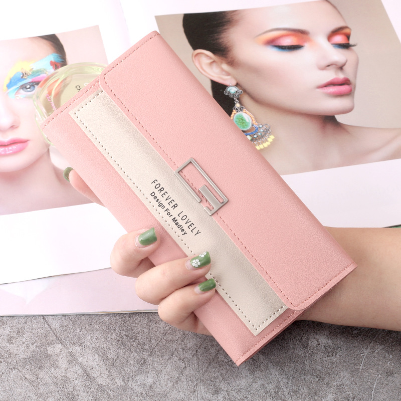 Ví Forever Lovely dáng dài chất da PU khóa bấm