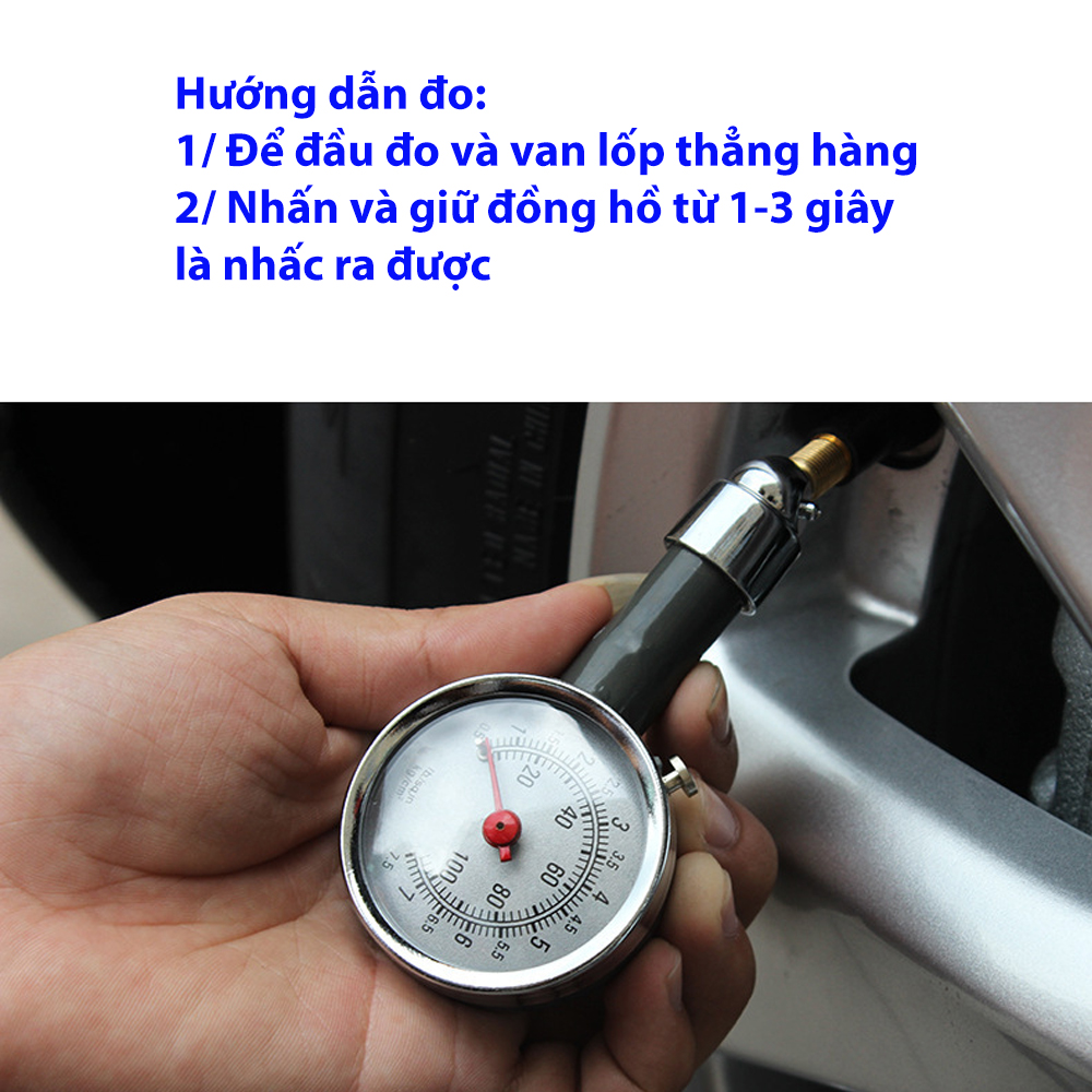Đồng hồ Đo áp suất lốp ô tô, xe máy