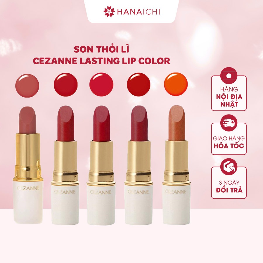 Son thỏi lì Cezanne Lasting Lip Color nhiều dưỡng - Nội địa Nhật
