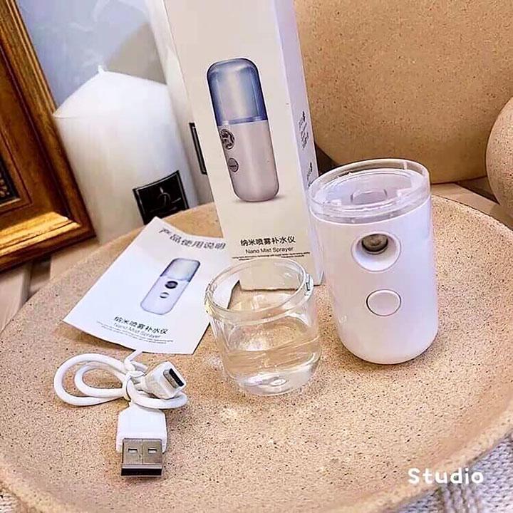[HCM]Máy Phun Sương mini | Máy Xịt Khoáng Nano Mini | Máy phun sương tạo ẩm | Máy phun sương cầm tay | Có cáp sạc