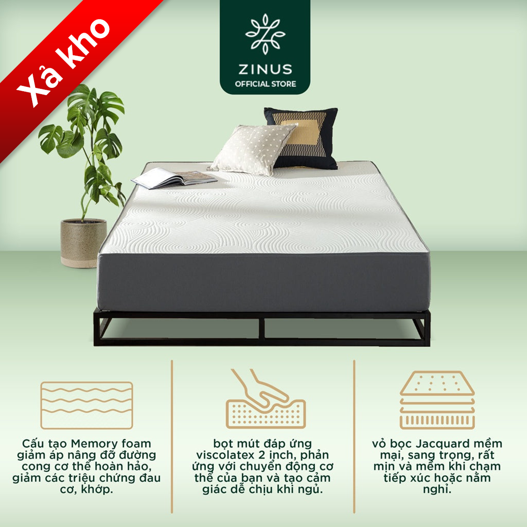 Nệm Foam Cao Cấp Dày 25cm Zinus - 10in Memory Foam Mattress