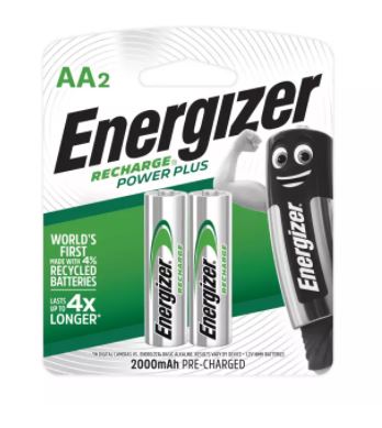 [HCM]Vỉ 2 Viên Pin Sạc AA Energizer Dung Lượng 2000mah (Nhập khẩu Nhật Bản)[Chính Hãng 100%]