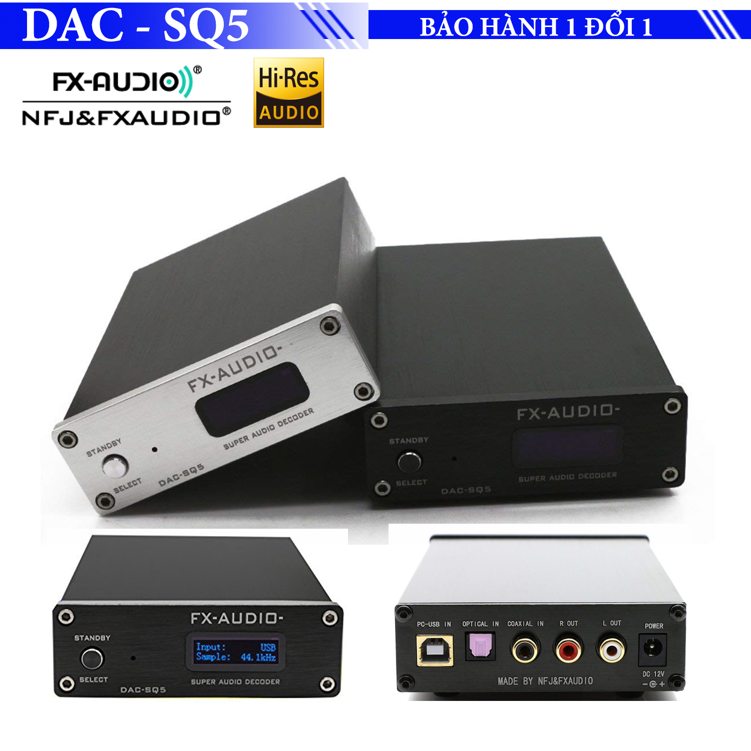 Dac nghe nhạc lossless fx audio dac sq5 - dac giải mã nhạc cao cấp
