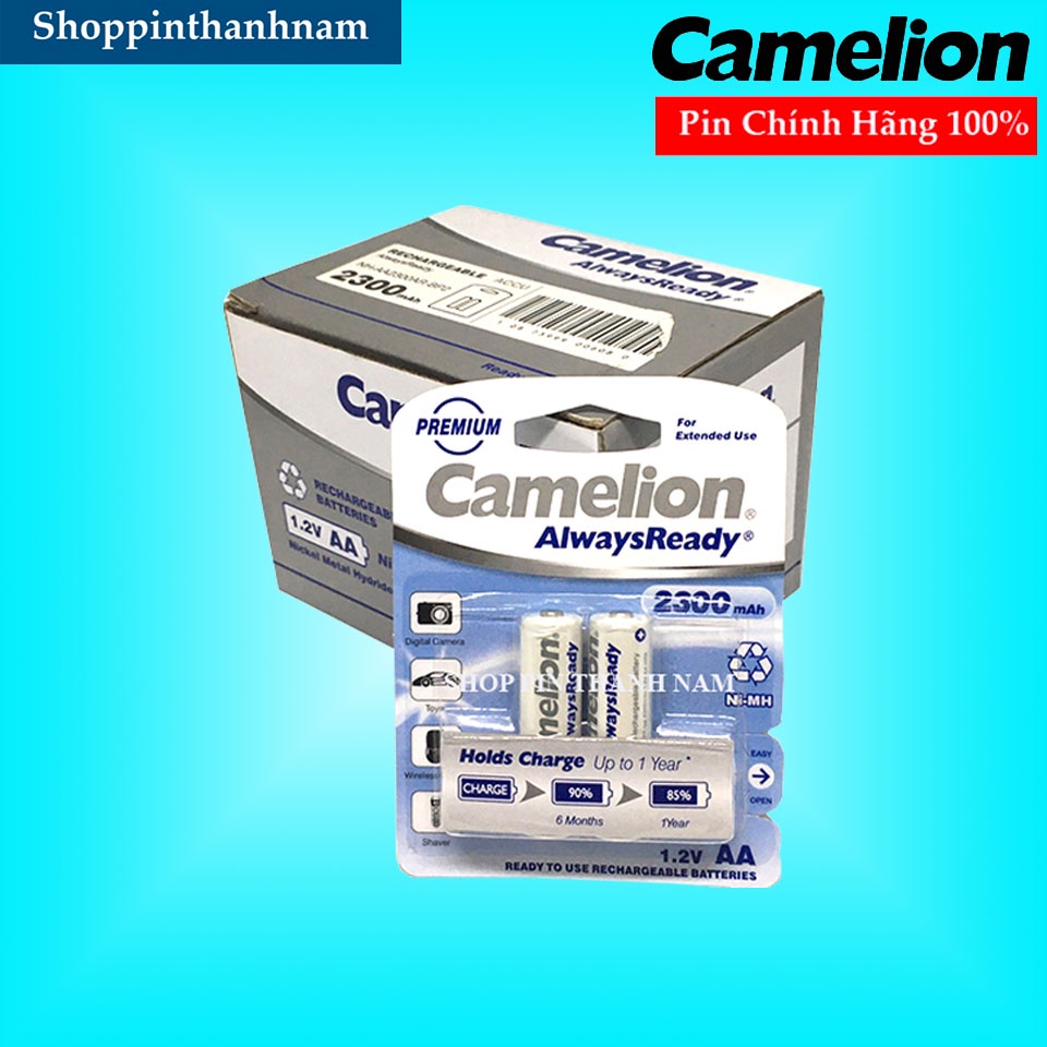 Pin sạc aa camelion 2300mah vỉ 2 viên dung lượng cao