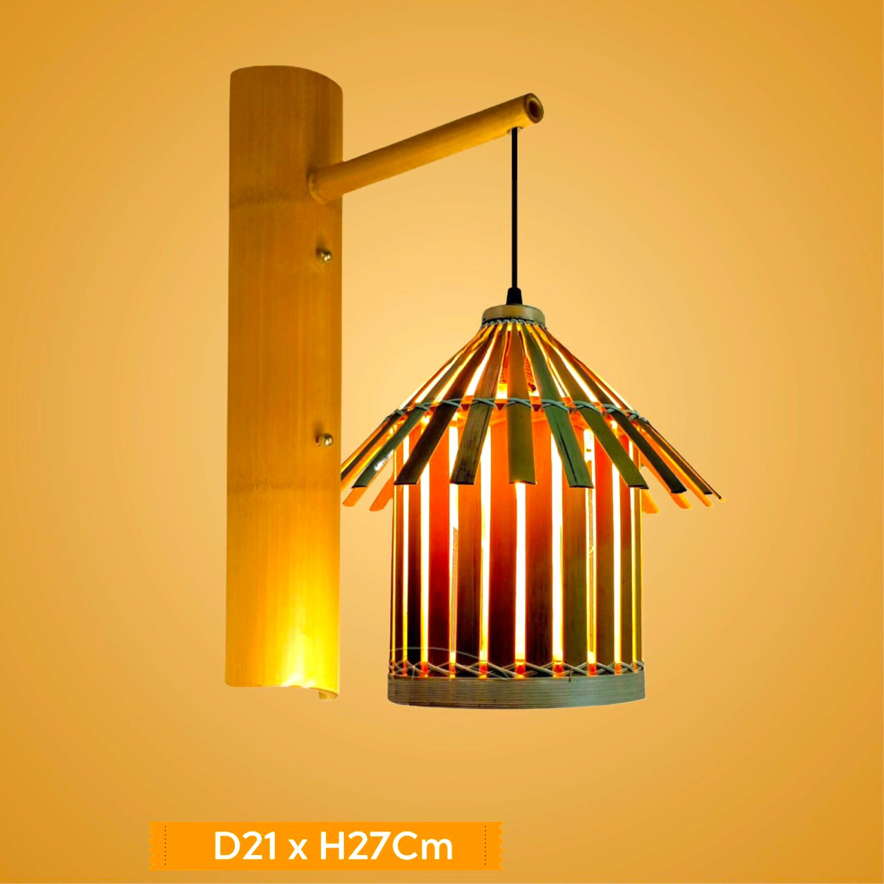 Đèn tre hình ngôi nhà- đèn trang trí thả trần
