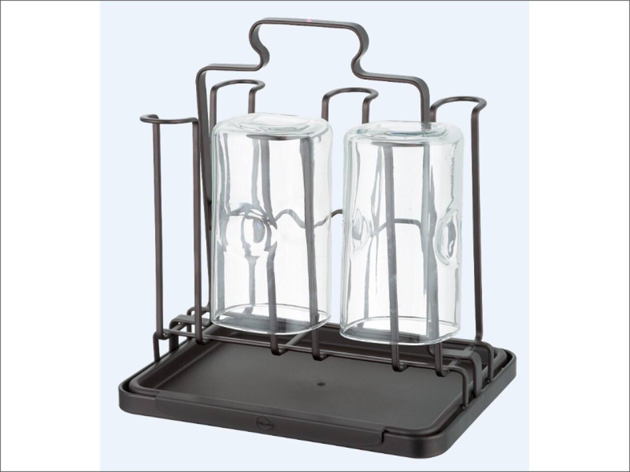 Khay úp cốc chữ Nhật Sơn tĩnh điện có khay hấng nước cao cấp