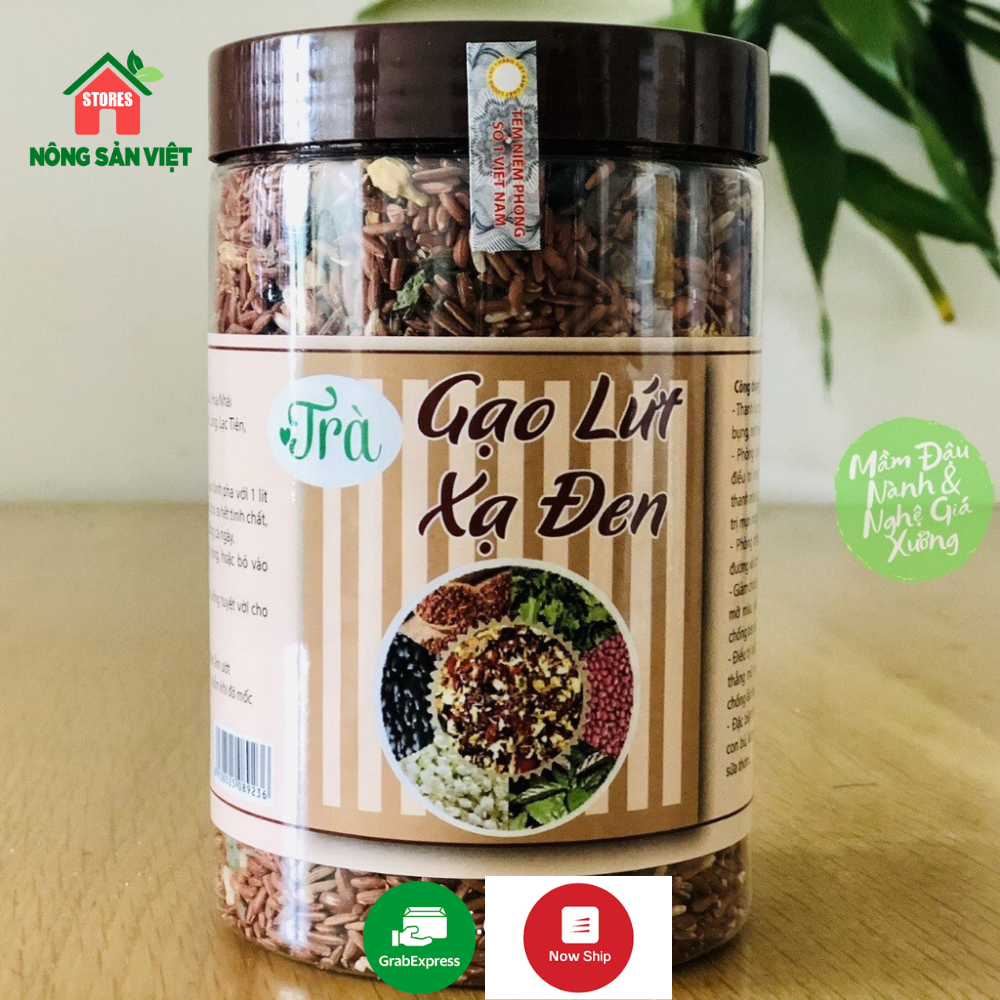 Trà gạo lứt xạ đen hộp 500g - hỗ trợ giam cân hiệu qủa