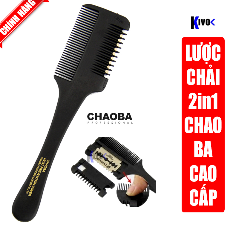 Lược Chải Tóc 2in1 Chaoba Cao Cấp - Lược Dao Cạo Cắt Tóc / Tỉa Chân Tóc - Có Lưỡi Lam Tháo Lắp Dễ Dàng - Kivo