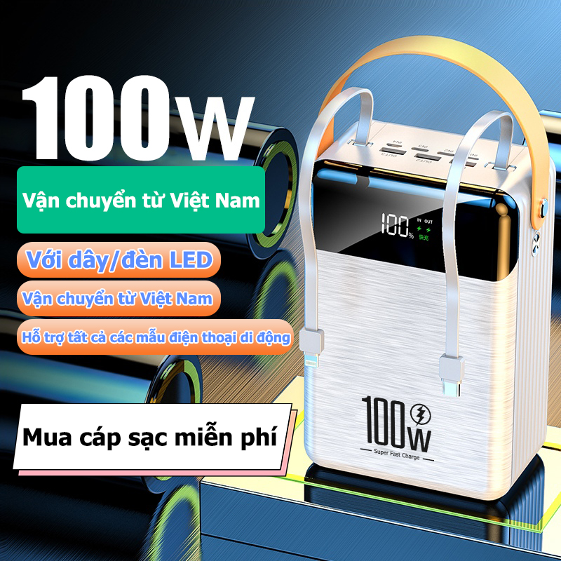 Cục sạc dự phòng Pin dự phòng Pin sạc dự phòng Sạc cực nhanh mà an toàn không lo bị nóng máy có đèn pin màn hình led hiện thị phần trăm pin vivo OPPO iPhone Xiaomi Huawei Samusung