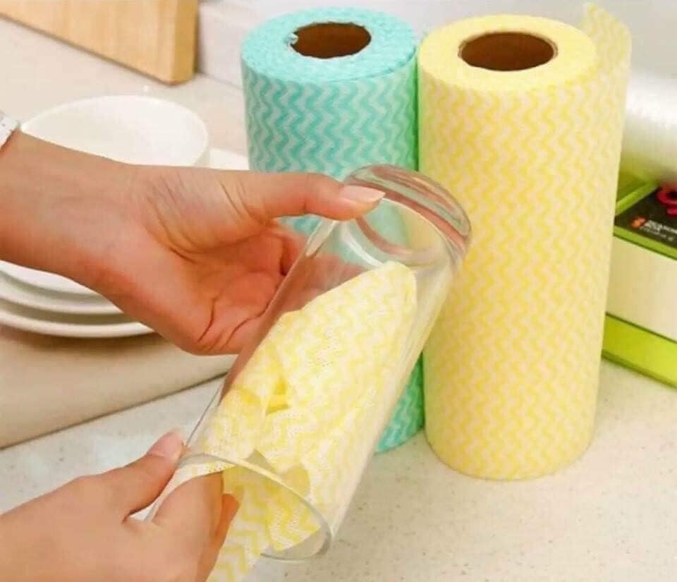 Cuộn Khăn Giấy Lau Bếp Đa Năng 50 Tờ, Tái Sử Dụng Nhiều Lần, Thấm Hút Mọi Vết Bẩn Nhà Bếp, TITM25