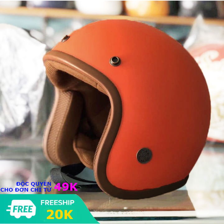 Mũ bảo hiểm 3/4 đầu nón bao hiem đi phượt thời trang nam nữ nhiều màu full tem kiểm định an toàn và chất lượng OXM4