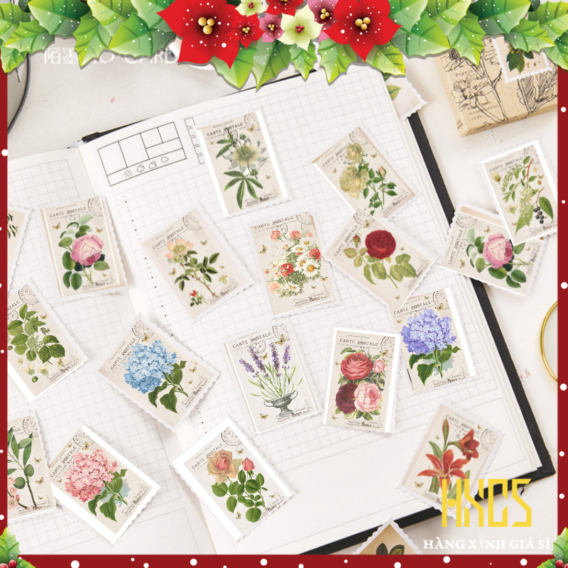 Set 16 sticker tem thư dán trang trí planner