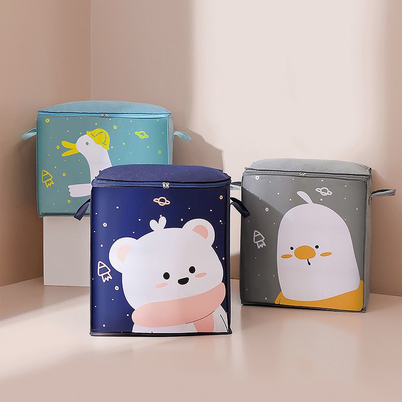 Túi vải đựng quần áo, túi vải đựng chăn màn, đồ dùng cỡ lớn chống ẩm mốc - Túi Đựng Đồ Cỡ Lớn Dáng Ngang Đa Năng