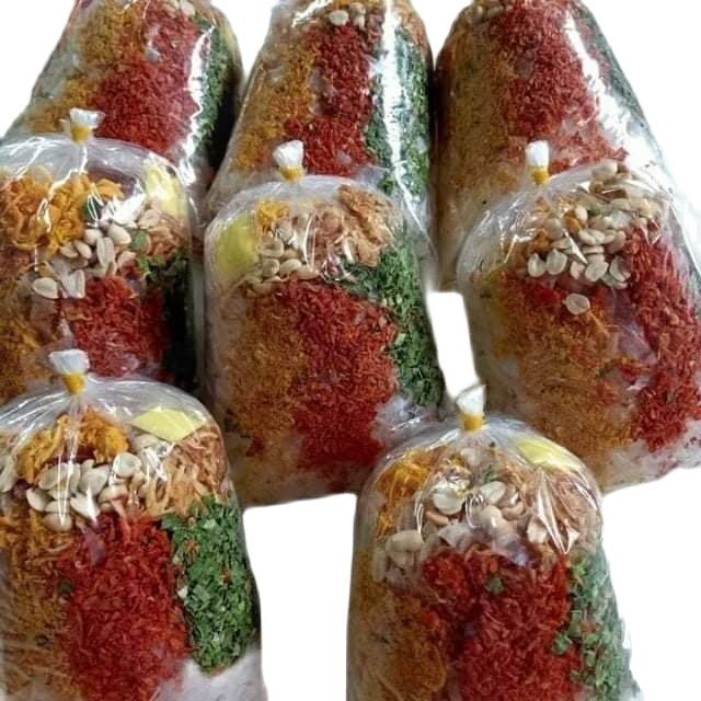 5 bịch bánh tráng trộn sa tế cháy tỏi khô gà